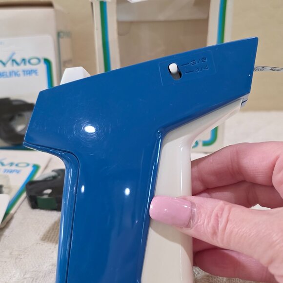 Vintage Dymo Dual Track Label Maker 1895-11 + 8 NIP 7291-09 Labeling Tape Black - Picture 10 of 16